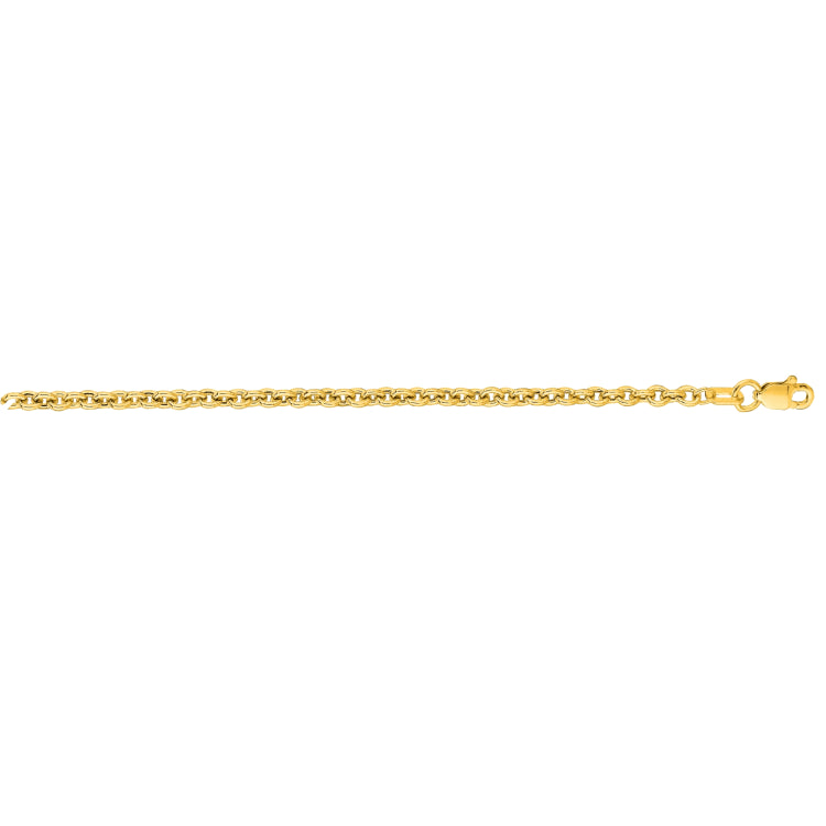 14K Yellow Gold 2.9mm Lite Forsantina 24 Chain with Lobster Lock