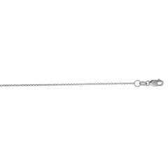 14K White Gold 1.1mm Diamond Cut Rolo 16 Chain with Lobster Lock