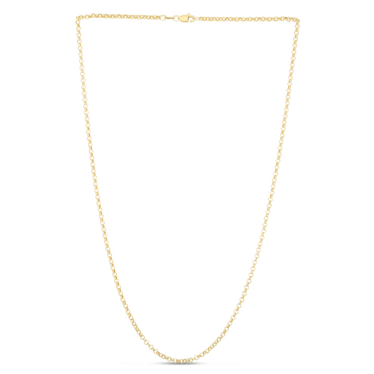 14K Yellow Gold 2.5mm Lite Rolo 20 Chain with Lobster Lock