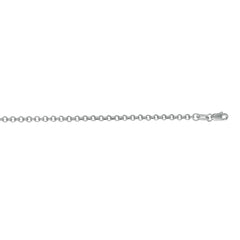 14K White Gold 2.5mm Lite Rolo 7 Chain Bracelet with Lobster Lock
