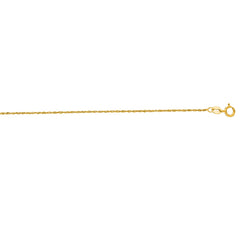 14K Yellow Gold 1.1mm Singapore 24 Chain with Spring Ring Clasp