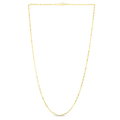14K Yellow Gold 1.3mm Singapore 24 Chain with Spring Ring Clasp