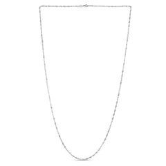 14K White Gold 1.3mm Singapore 20 Chain with Lobster Lock