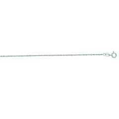 14K White Gold 1.1mm Singapore 18 Chain with Spring Ring Clasp