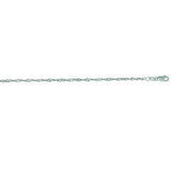14K White Gold 2.1mm Singapore 18 Chain with Lobster Lock