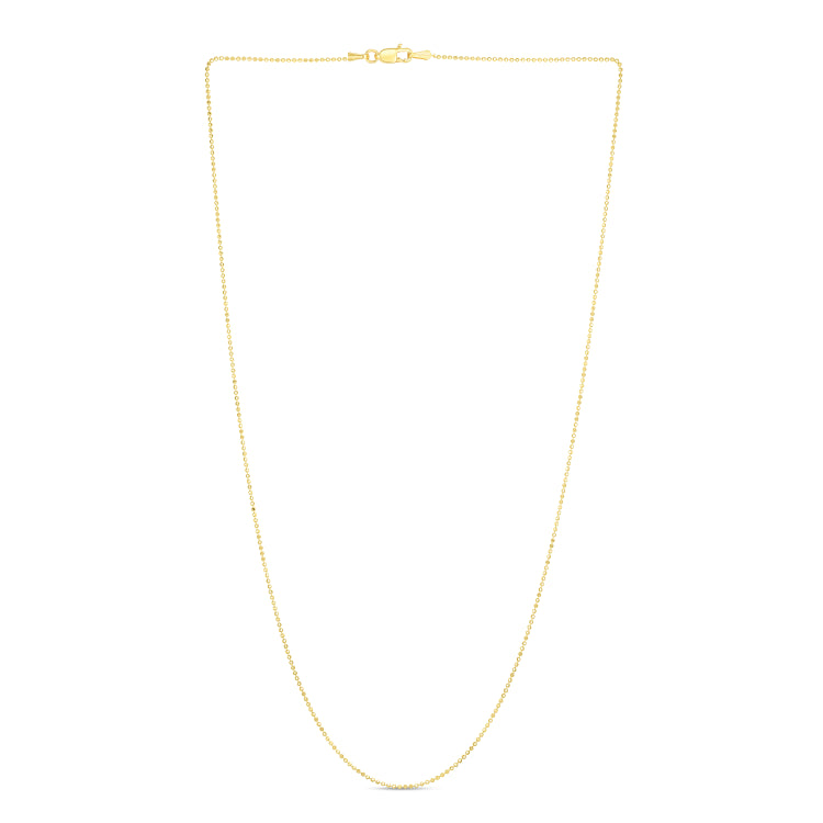 14K Yellow Gold 1.5mm Bead 18 Chain with Lobster Lock