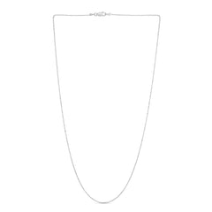 14K White Gold 1.5mm Bead 18 Chain with Lobster Lock