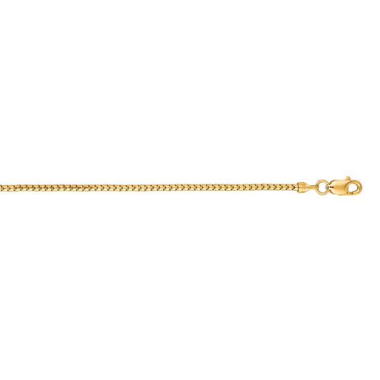 14K Yellow Gold 1.3mm Ice 18 Chain with Lobster Lock