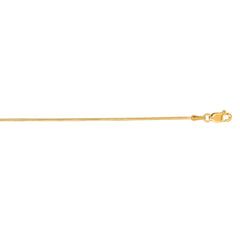 14K Yellow Gold 0.9mm Round Snake 24 Chain with Lobster Lock