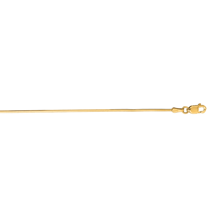 14K Yellow Gold 0.85mm Octagonal Snake 20 Chain with Lobster Lock