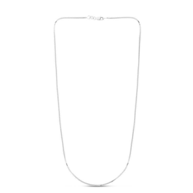 14K White Gold 1.1mm Milano 16 Chain with Lobster Lock