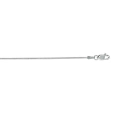 14K White Gold 0.9mm Round Snake 16 Chain with Lobster Lock
