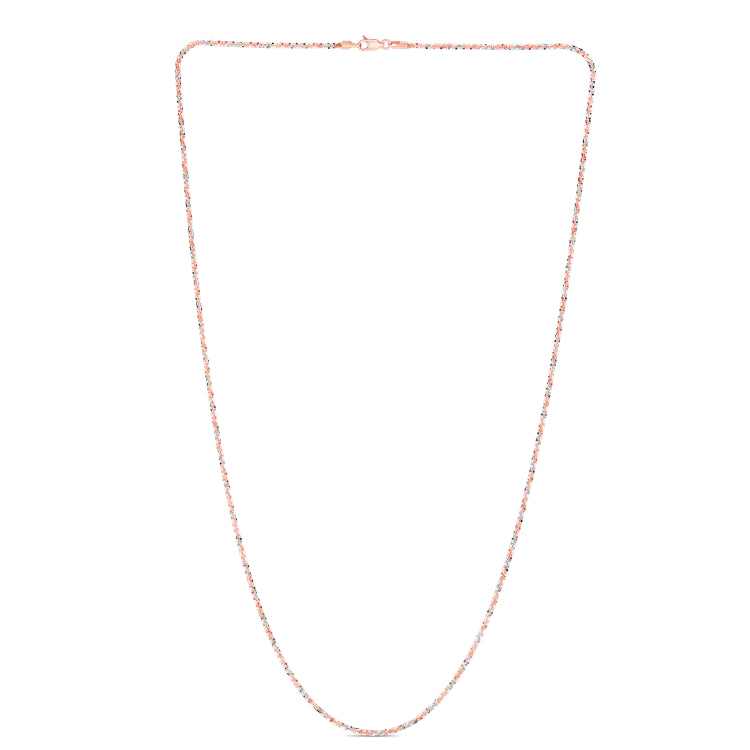 14K Rose Gold 1.5mm Sparkle 16 Chain with Lobster Lock