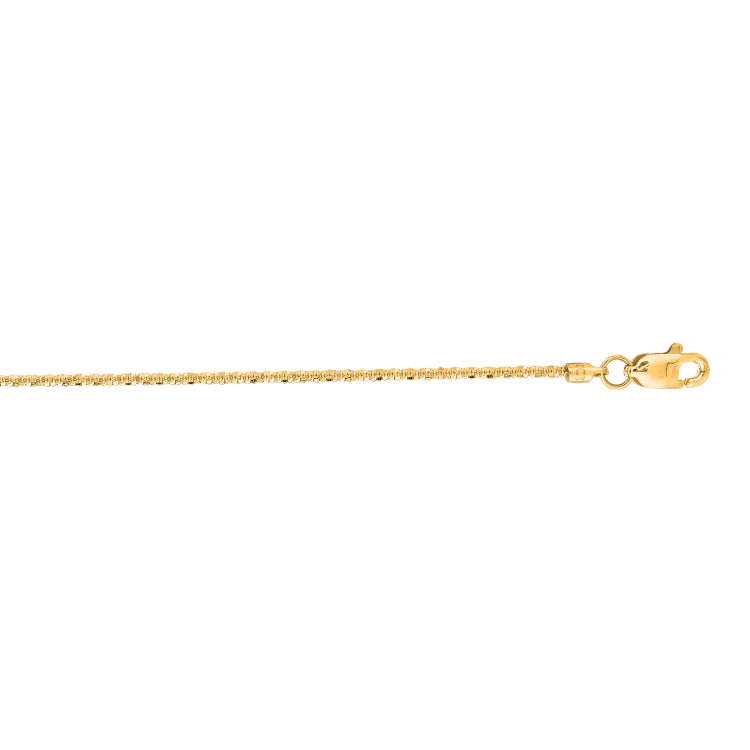 14K Yellow Gold 1.1mm Sparkle 18 Chain with Lobster Lock