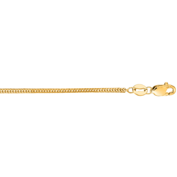 14K Yellow Gold 1mm Foxtail 18 Chain with Lobster Lock