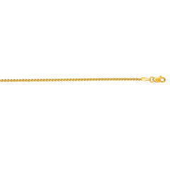 14K Yellow Gold 1.5mm Round Wheat 30 Chain with Lobster Lock