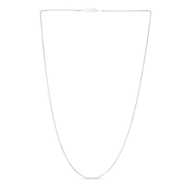14K White Gold 1.2mm Round Wheat 20 Chain with Lobster Lock
