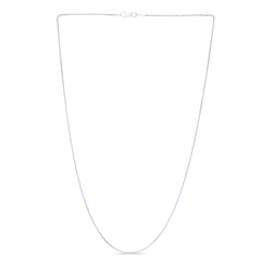 14K White Gold 1.2mm Round Wheat 20 Chain with Lobster Lock