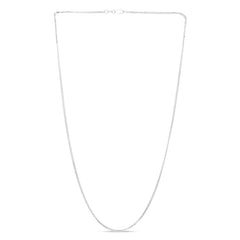 14K White Gold 0.9mm Square Wheat 20 Chain with Lobster Lock