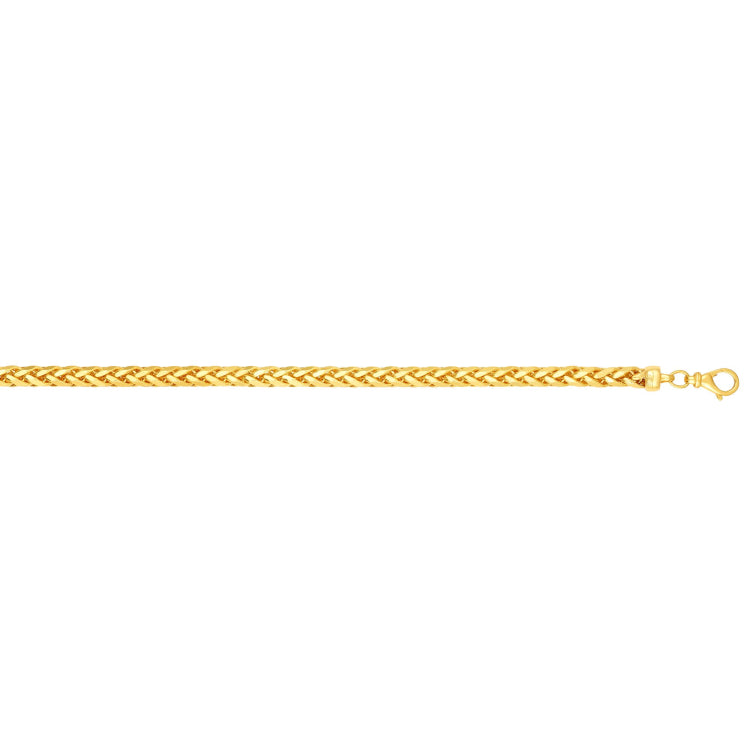 14K Yellow Gold 24 4mm Diamond Cut Round Franco Chain with Lobster Lock