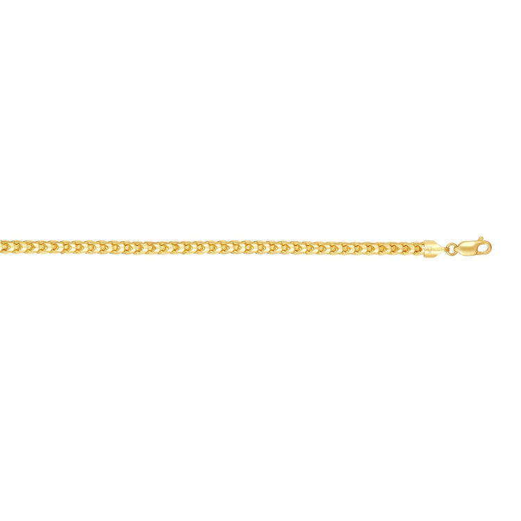14K Yellow Gold 26 5mm Diamond Cut Round Franco Chain with Lobster Lock