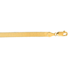 14K Yellow Gold 18 6mm Imperial Herringbone Chain with Lobster Lock