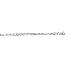 14K White Gold 3mm Heart 18 Chain with Lobster Lock