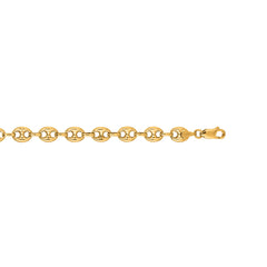 14K Yellow Gold 11mm Lite Puffed Mariner 24 Chain with Lobster Lock