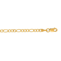 14K Yellow Gold 3.1mm Figaro 22 Chain with Lobster Lock