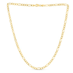 14K Yellow Gold 8 3.8mm Figaro Chain Bracelet with Lobster Lock