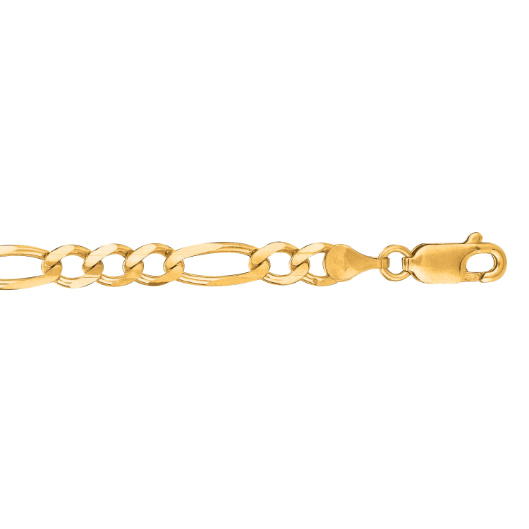 14K Yellow Gold 4.5mm Figaro 24 Chain with Lobster Lock