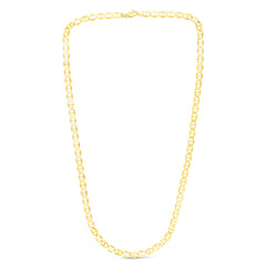 14K Yellow Gold 5.5mm Mariner 7 Chain Bracelet with Lobster Lock
