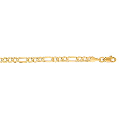 14K Yellow Gold 3.7mm Lite Figaro 24 Chain with Lobster Lock