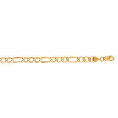 14K Yellow Gold 5.6mm Lite Figaro 8.5 Chain Bracelet with Lobster Lock