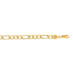 14K Yellow Gold 6.6mm Lite Figaro 20 Chain with Lobster Lock