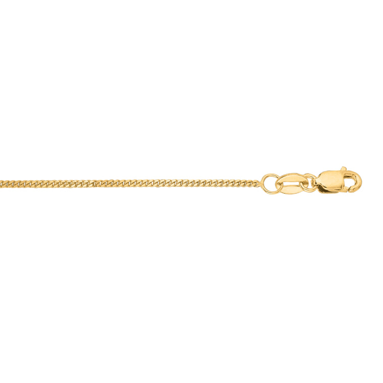 14K Yellow Gold 1mm Gourmette 16 Chain with Lobster Lock
