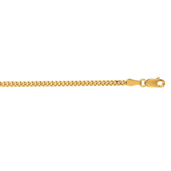14K Yellow Gold 2.2mm Gourmette 20 Chain with Lobster Lock