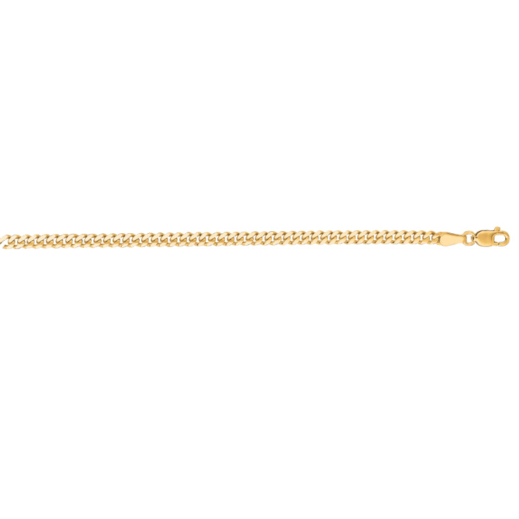 14K Yellow Gold 2.8mm Gourmette 18 Chain with Lobster Lock