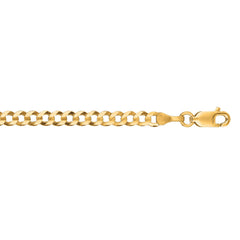 14K Yellow Gold 3.2mm Comfort Curb 20 Chain with Lobster Lock