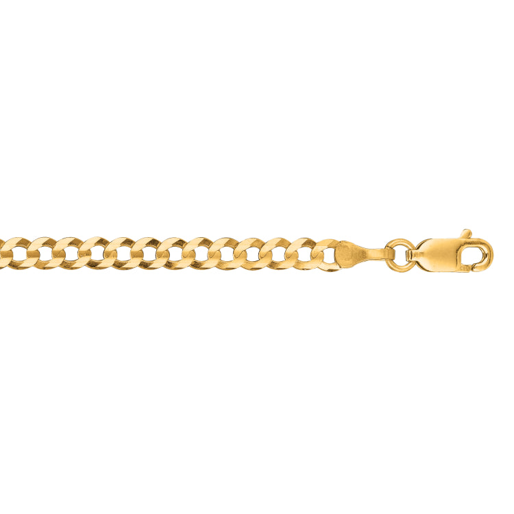 14K Yellow Gold 3.6mm Comfort Curb 20 Chain with Lobster Lock