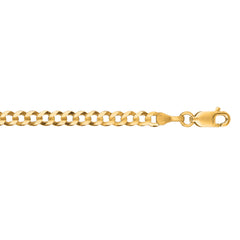 14K Yellow Gold 3.6mm Comfort Curb 22 Chain with Lobster Lock