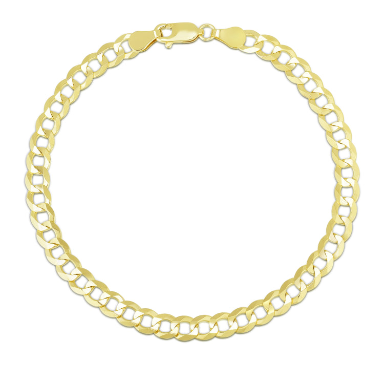 14K Yellow Gold 5.7mm Comfort Curb 8.5 Chain Bracelet with Lobster Lock
