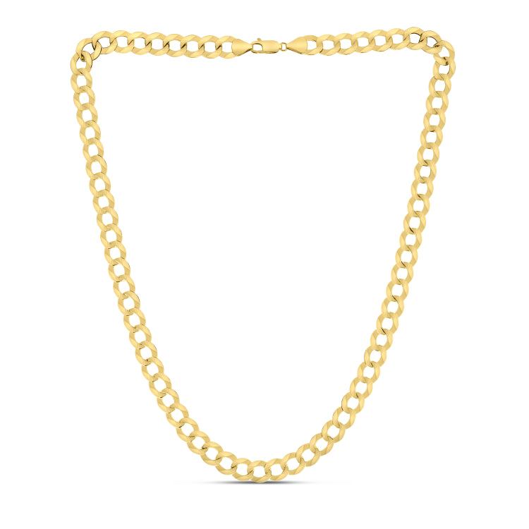 14K Yellow Gold 11.23mm Comfort Curb 8.75 Chain Bracelet with Lobster Lock