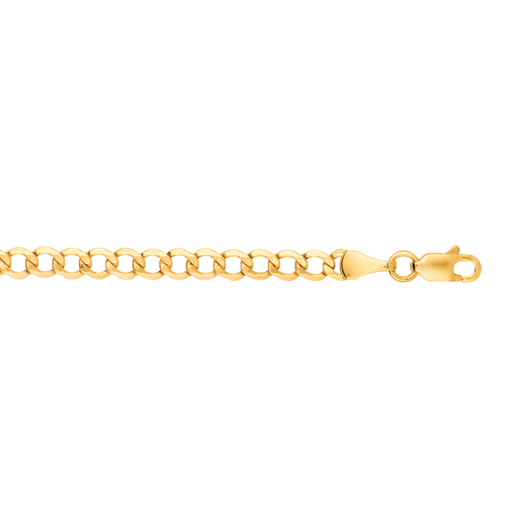 14K Yellow Gold 20 4.4mm Lite Curb Chain with Lobster Lock