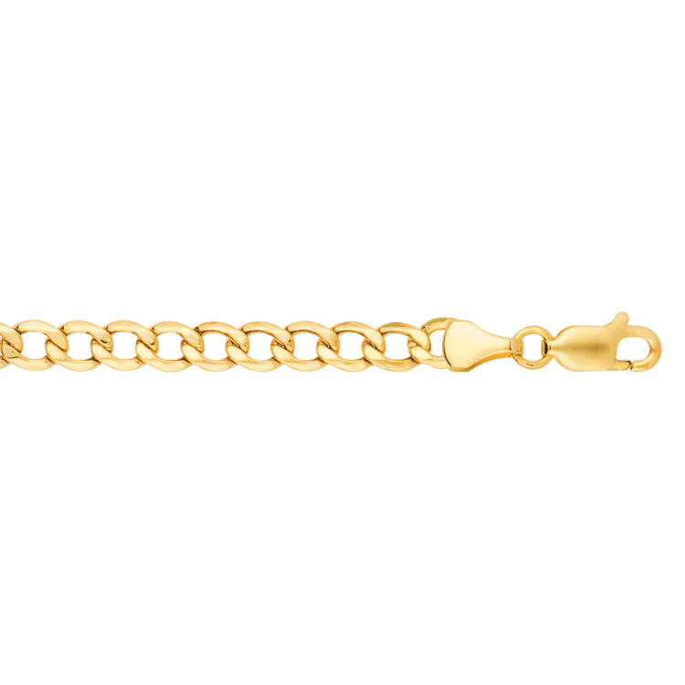 14K Yellow Gold 18 5.3mm Lite Curb Chain with Lobster Lock