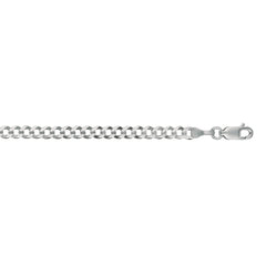 14K White Gold 3.6mm Comfort Curb 18 Chain with Lobster Lock