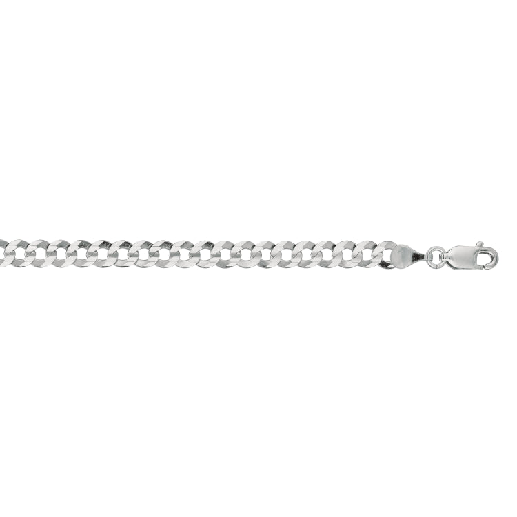 14K White Gold 4.7mm Comfort Curb 18 Chain with Lobster Lock