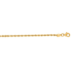 14K Yellow Gold 30 2mm Diamond Cut Royal Rope Chain with Lobster Lock