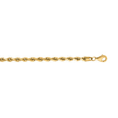 14K Yellow Gold 20 3.8mm Diamond Cut Royal Rope Chain with Lobster Lock
