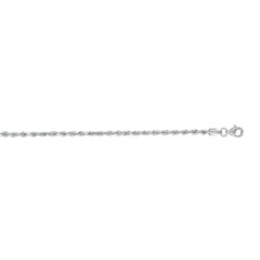 14K White Gold 2.5mm Diamond Cut Royal Rope 16 Chain with Lobster Lock